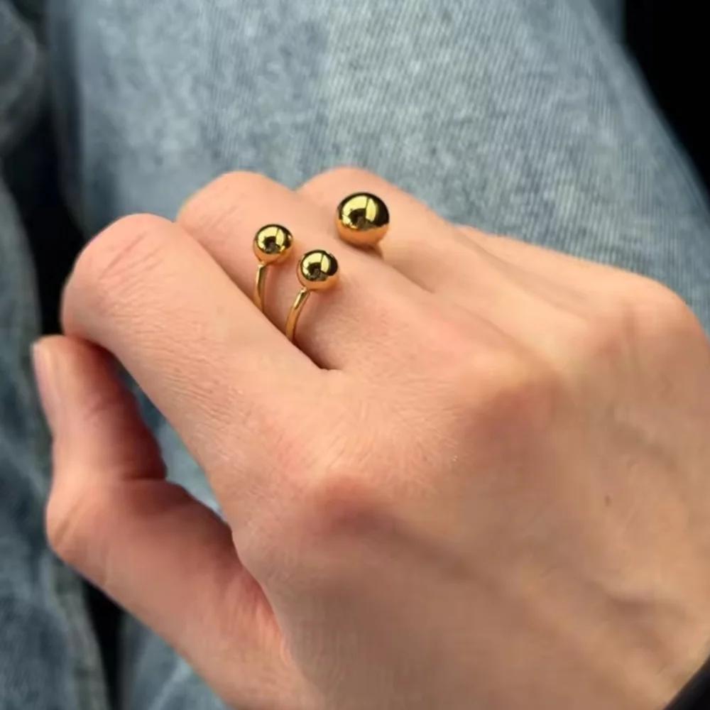 Anthropologie Ball Sphere Adjustable Ring 18k Gold Plated | NWOT